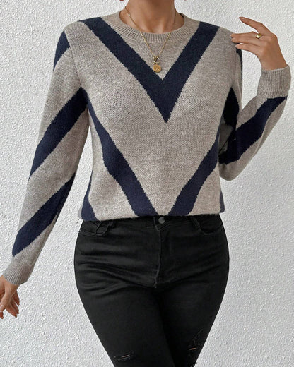 BerlinGlamour Top Rundhals Geometrisches Muster Damen