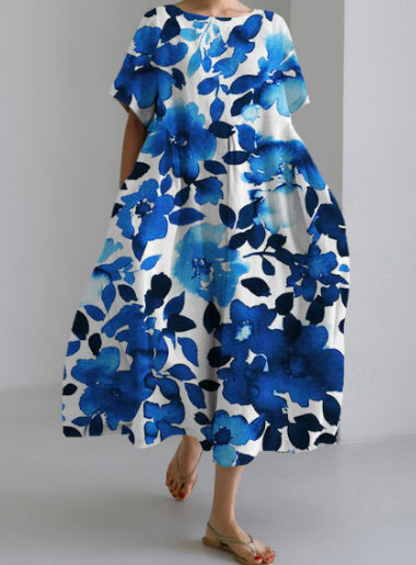Baumwoll-Look Kleid mit 3D-Druck von BerlinGlamour