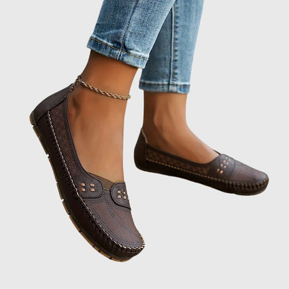 Damen Loafer Schuhe Lässig Perforiert Bequem