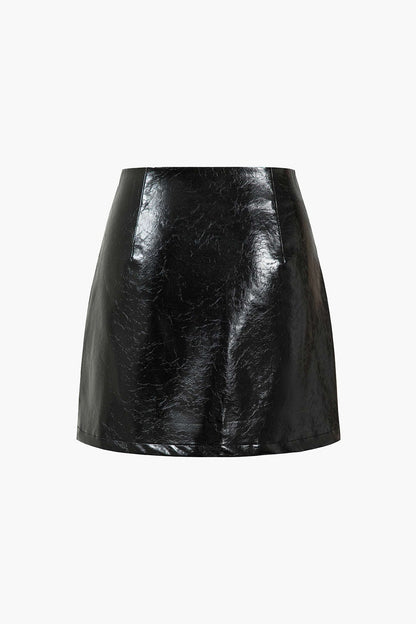 Mini-Rock aus Lackleder Elegant Gold