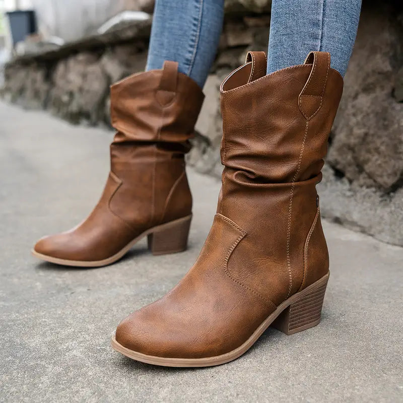 Western Stiefel Halbhoch Schuhe Damen - BerlinGlamour