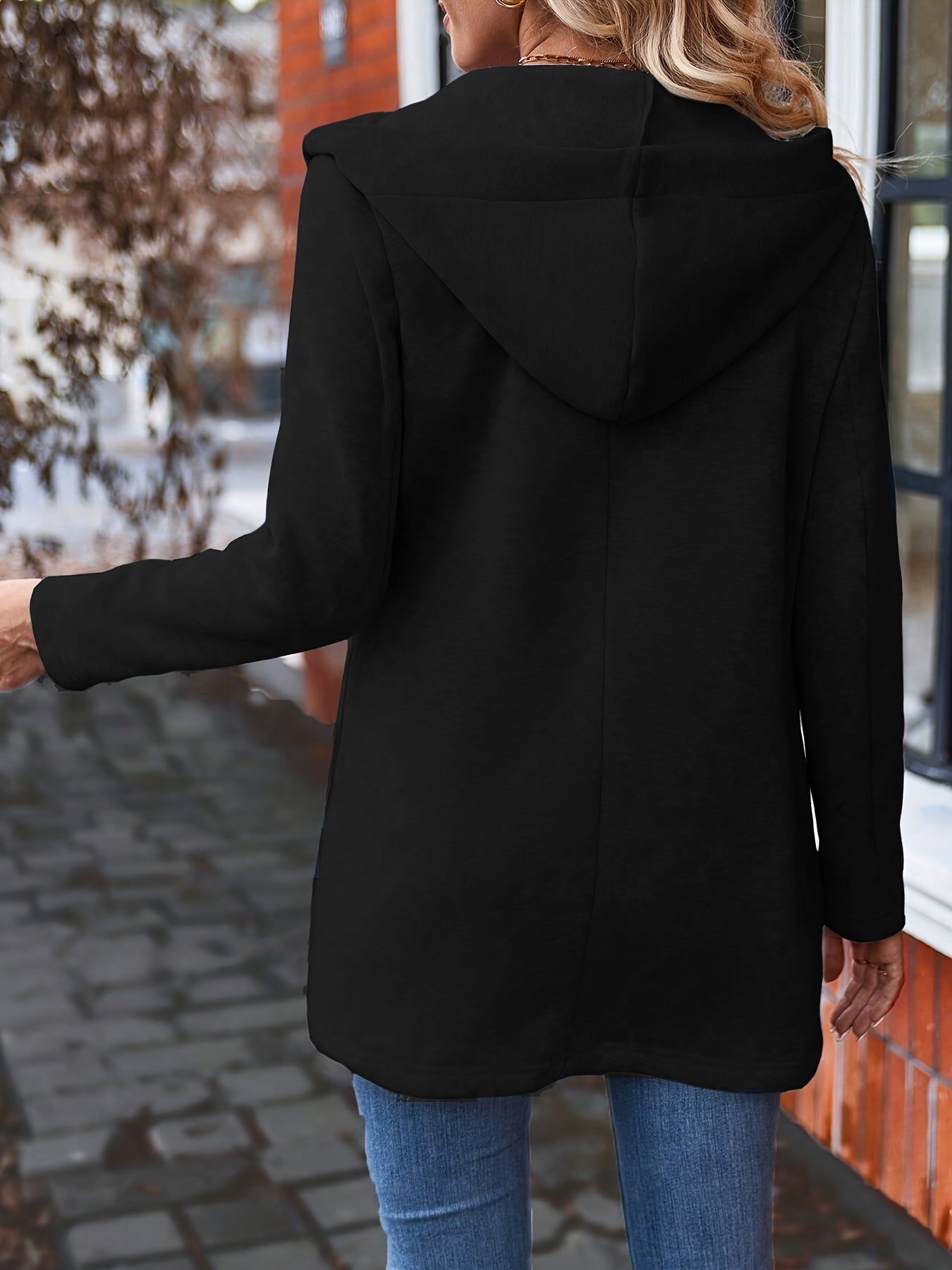 Lässige Kapuzenjacke Polyester Baumwolle Komfortabel - BerlinGlamour