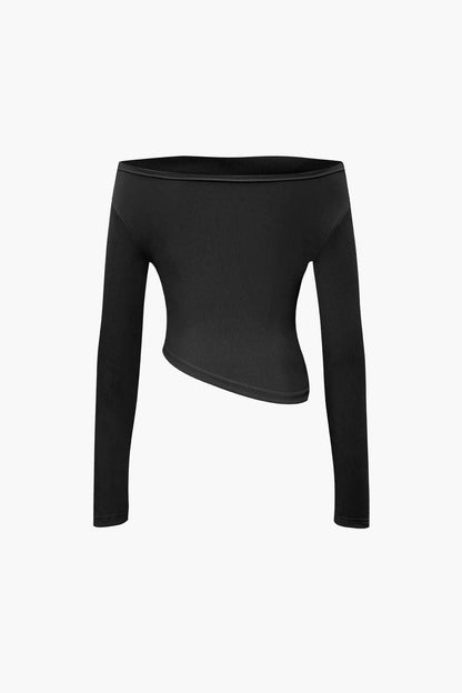 Elegantes Damen Zweiteiler Set Asymmetrisch mit Weiten Hosen