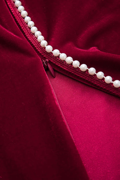 Elegantes Samt-Top mit Plisseerock Damen Oberteil