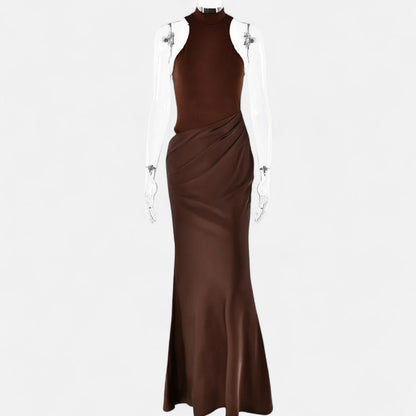 Damen Maxikleid Neckholder Cut Out Sommerkleid