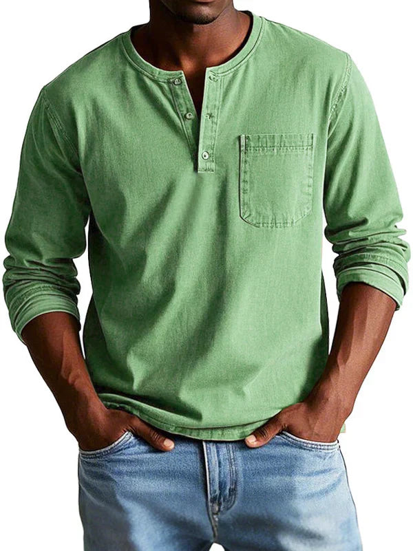 Herren Langarmshirt Lässig Bequem Baumwolle - BerlinGlamour
