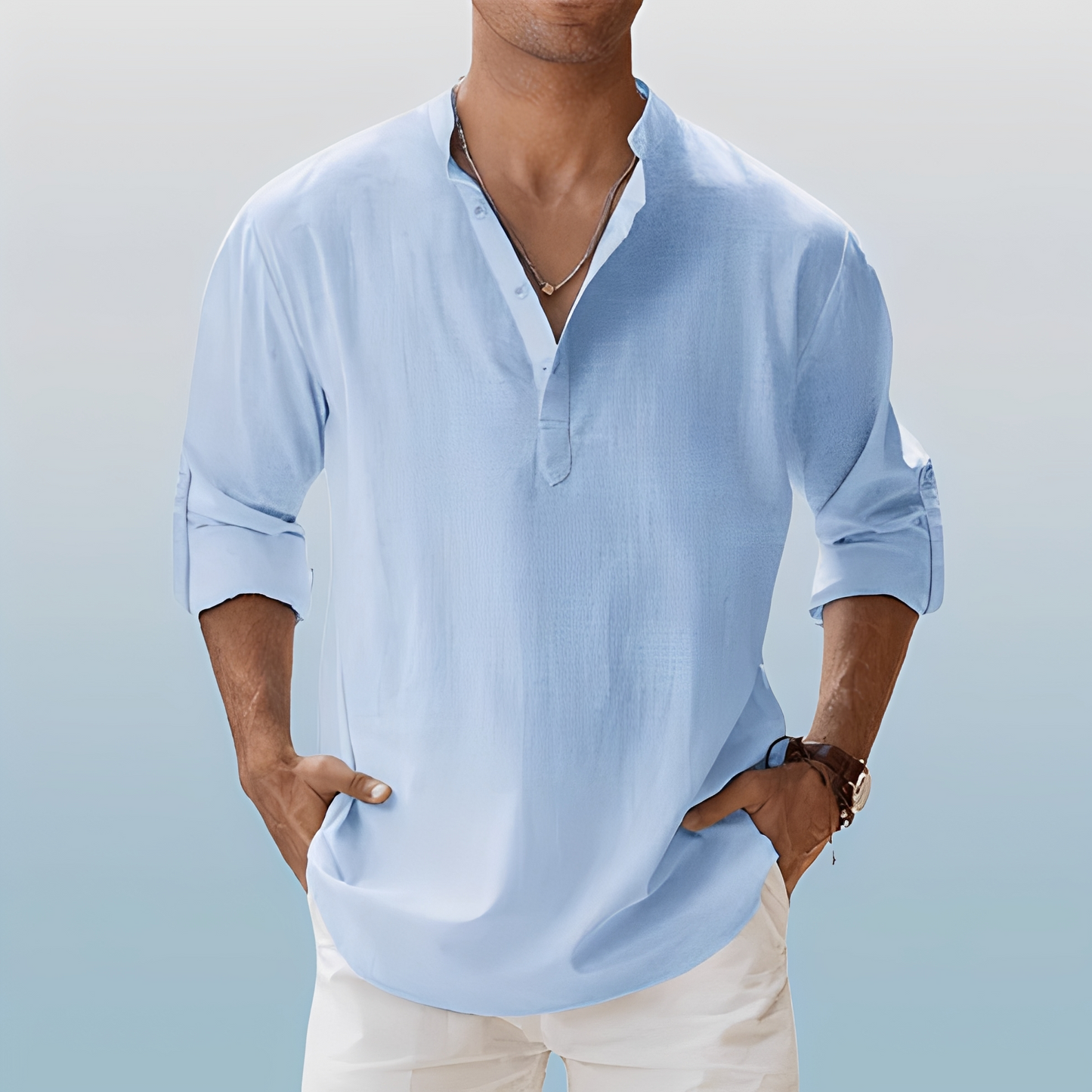 Herren Sommerhemd Slim Fit Modern