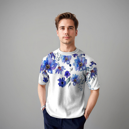 Herren Kurzarmshirt Floral Sommer