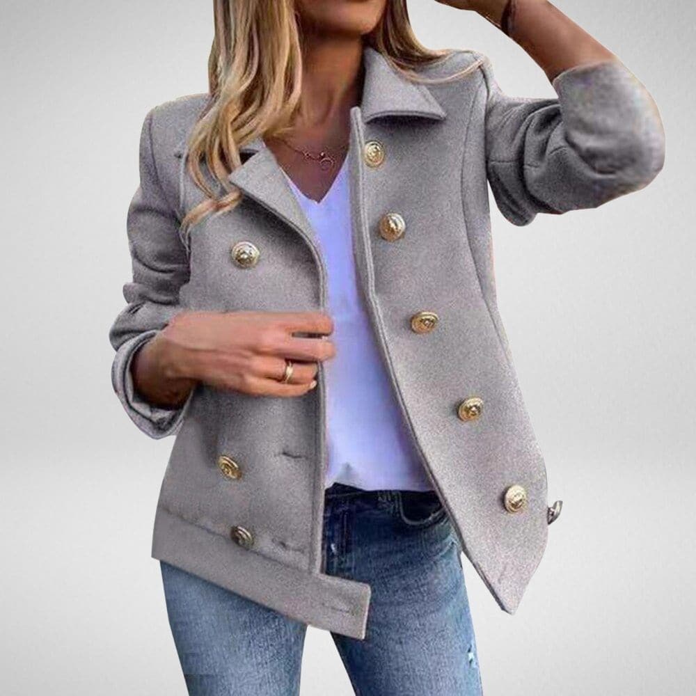 Maßgeschneiderte Peacoat Damen Zweireiher Elegante Knöpfe