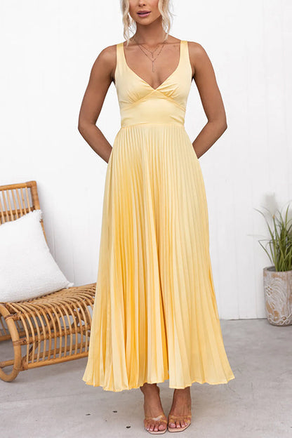 Maxi Kleid mit V-Ausschnitt und Rückenausschnitt