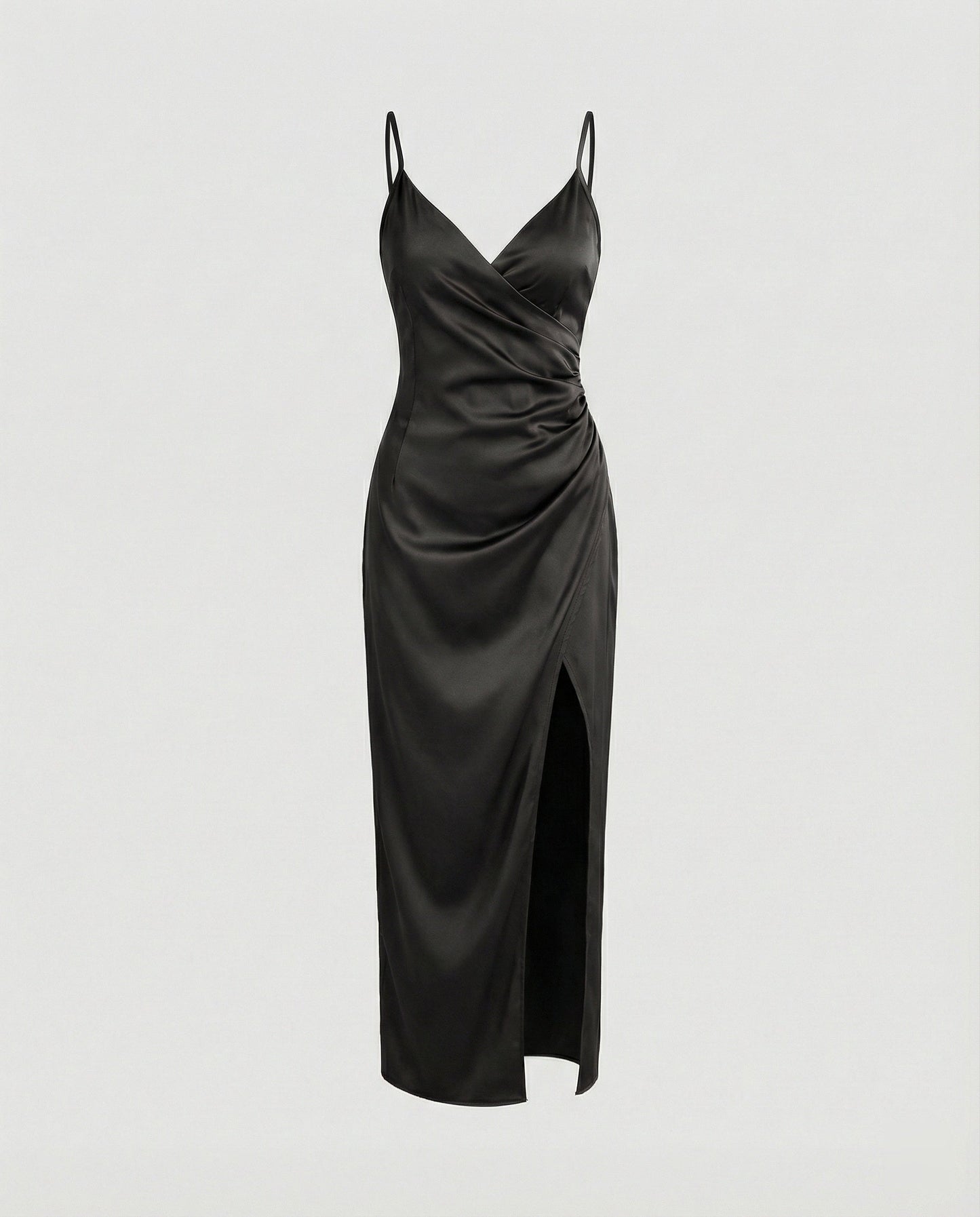 Damen Maxikleid Lang Elegant Mit Tiefem Ausschnitt