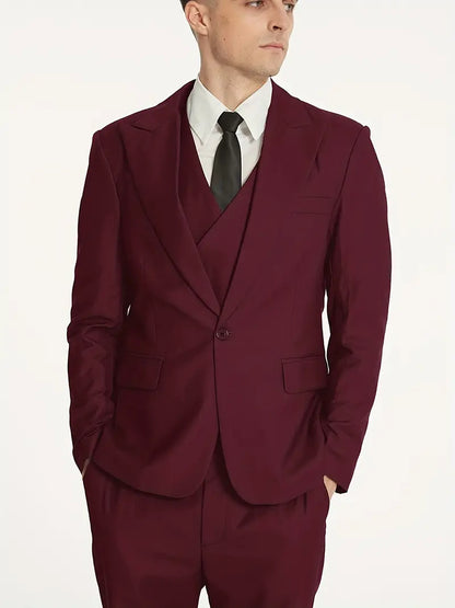 Herren Anzug Set 3-teilig Business Blazer Hose Weste