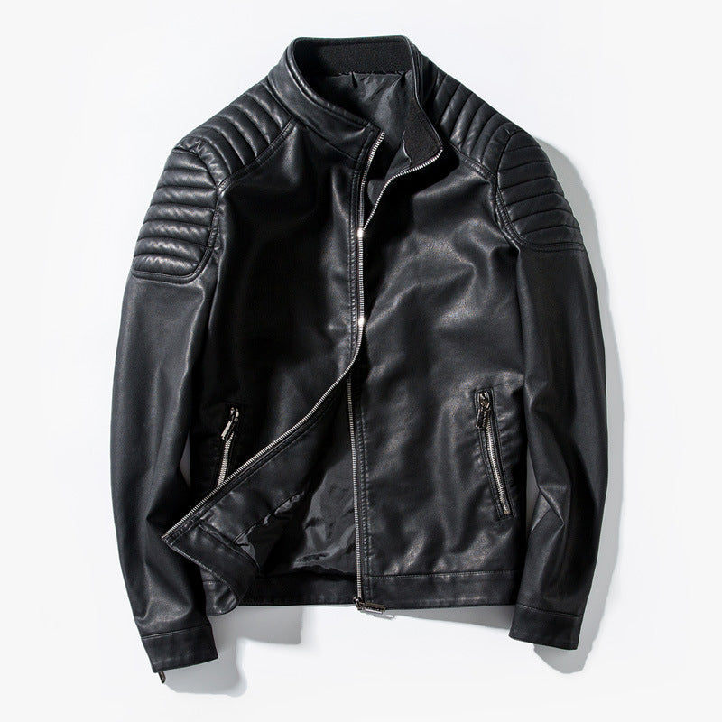 Ledermotorradjacke Herren Klassisch Schwarz - BerlinGlamour