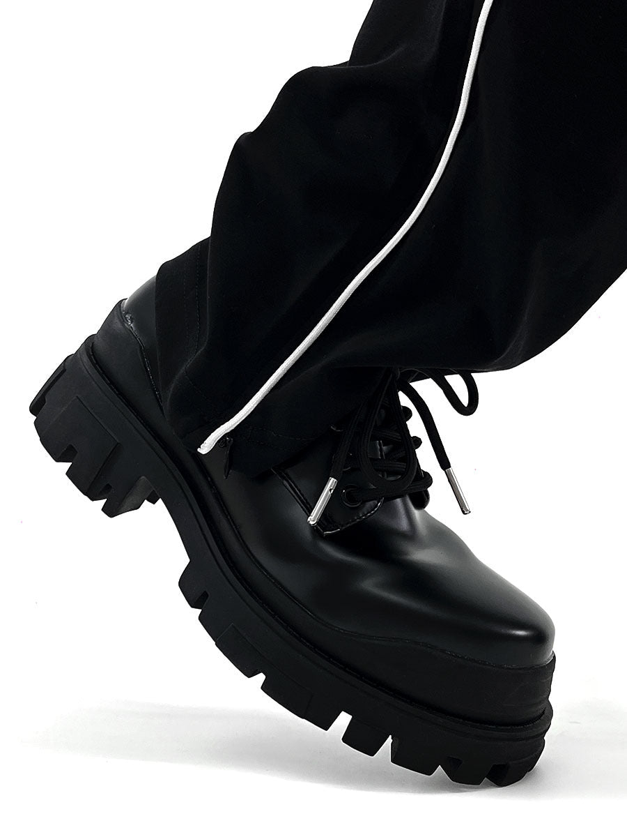 Lederschuhe Damen Stiefel Dicke Sohle Modern