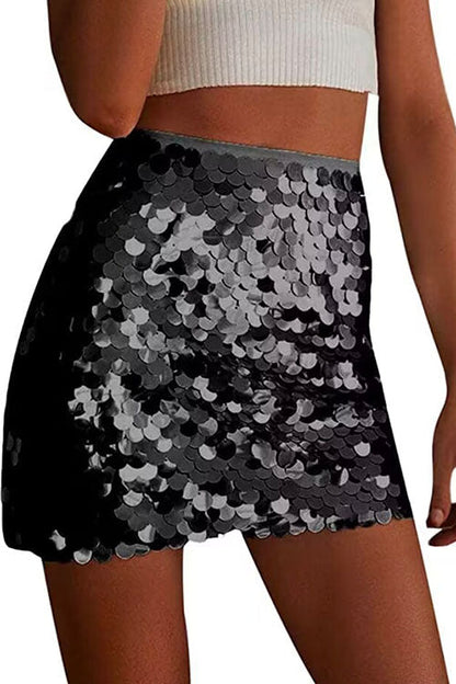 Kurzer Minirock Elastisch Pailletten Bodycon - BerlinGlamour