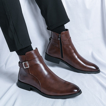 Herrenstiefel Leder Schwarz Klassisch Elegant