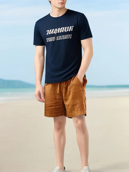 Herren Kurze Hose Leinen Bequem Sommer