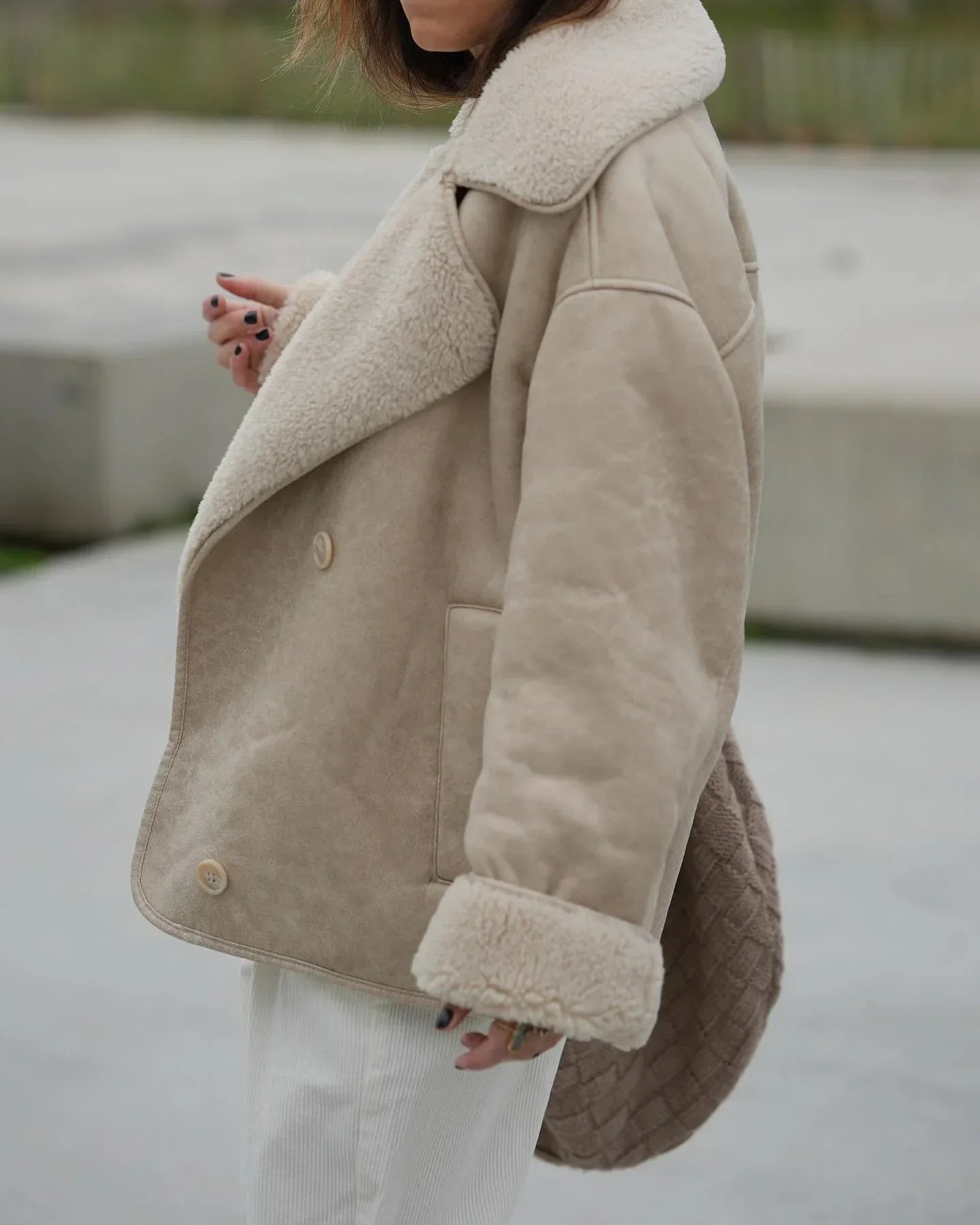 Stilvolle Lederjacke mit Fleece-Innenleben