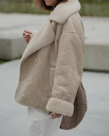 Stilvolle Lederjacke mit Fleece-Innenleben
