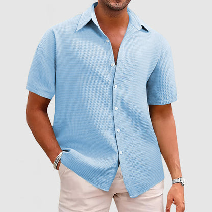 Herren Hemd Waffelstrick Modern Komfortabel
