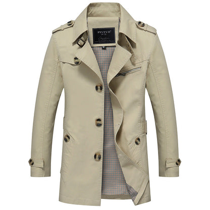 Herren Trenchcoat Jacke Modern Elegant Mit Taschen - BerlinGlamour