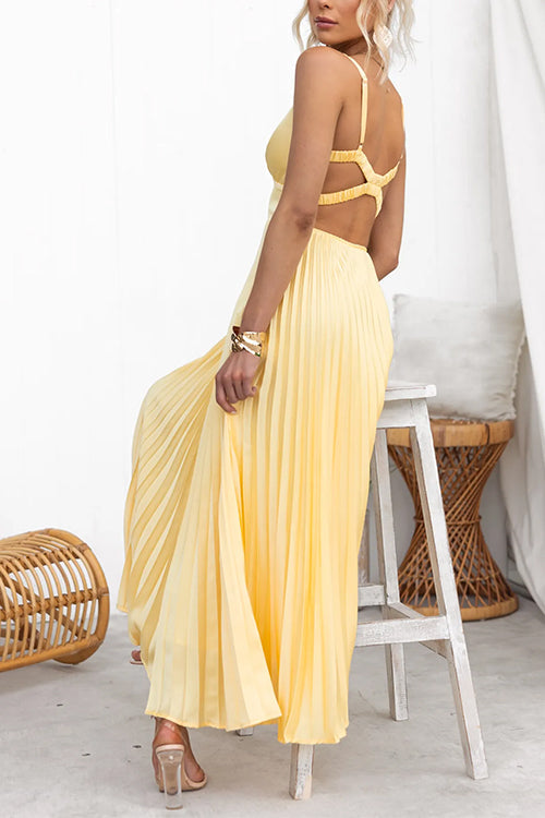 Maxi Kleid mit V-Ausschnitt und Rückenausschnitt