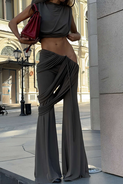 Elegantes Zweiteiler-Set mit Drapierung Damen - BerlinGlamour