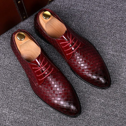 Herren Schnürschuhe Leder Elegante Schwarz Modern
