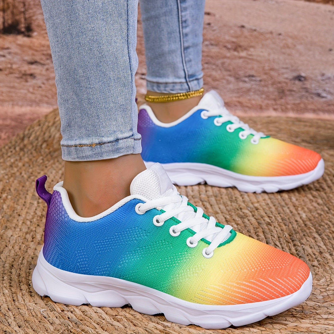 Damensneaker Atmungsaktiv Gestrickt Bequem