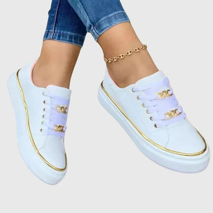 Damen Sneaker Lässig Samt Schnürsenkel Sommer