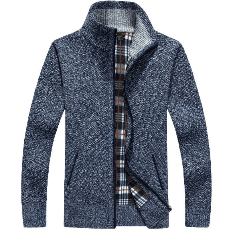 Herren Strickjacke Full-Zip Modern Schwarz