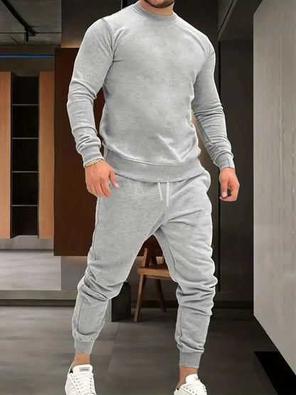 Einfacher Herren Jogginganzug Schwarz Bequem