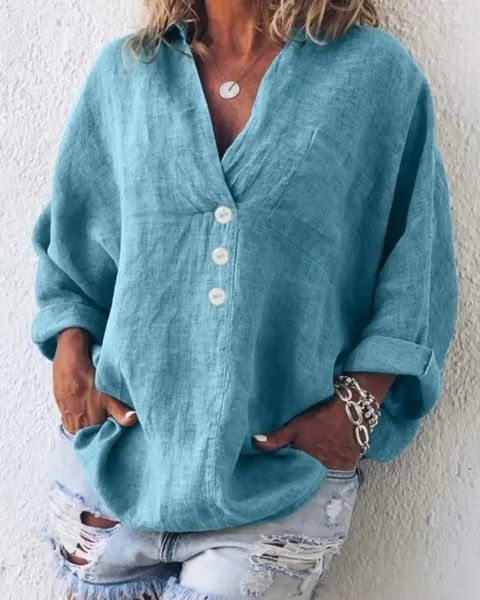 Leinenbluse Sommer Damen Elegant