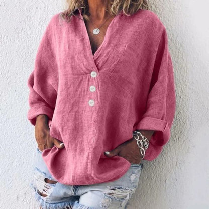Leinenbluse Sommer Damen Elegant