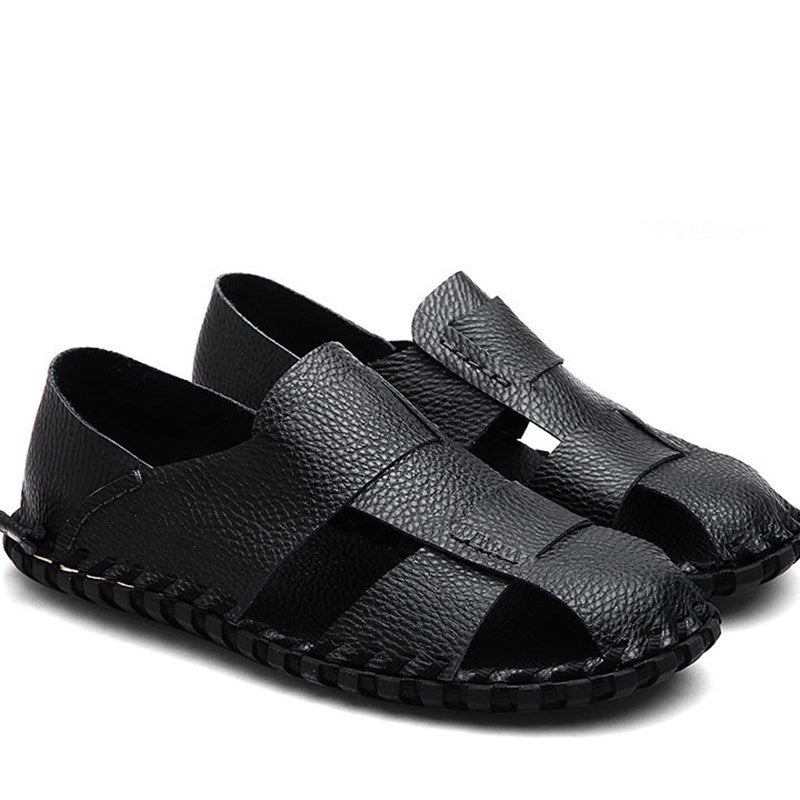 Herren Leder-Sandalen Bequem Rutschfest Sommer