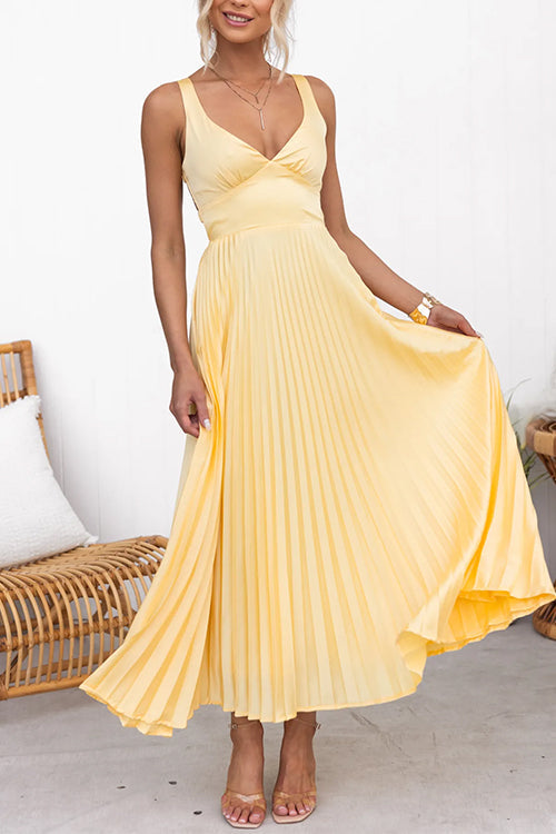 Maxi Kleid mit V-Ausschnitt und Rückenausschnitt