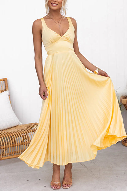 Maxi Kleid mit V-Ausschnitt und Rückenausschnitt
