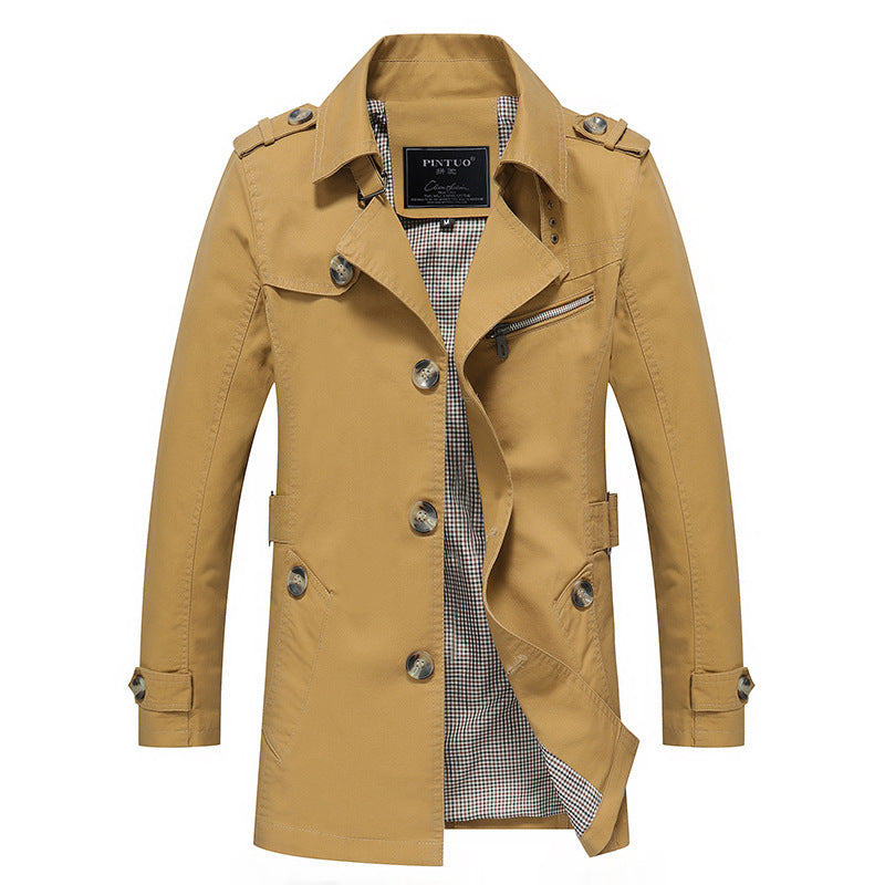 Herren Trenchcoat Lässig Modern mit Taschen - BerlinGlamour