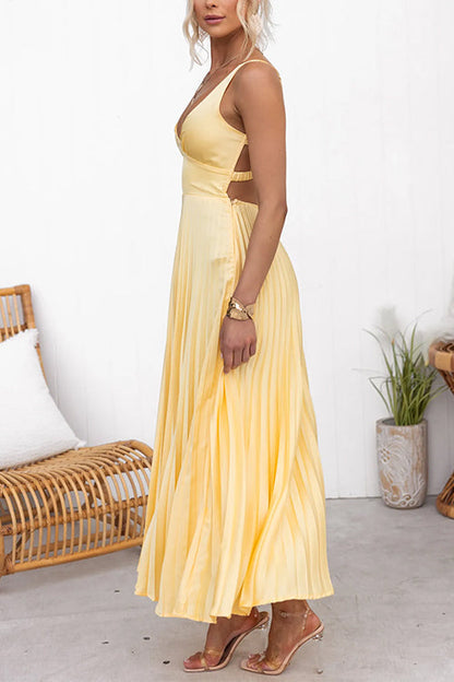 Maxi Kleid mit V-Ausschnitt und Rückenausschnitt