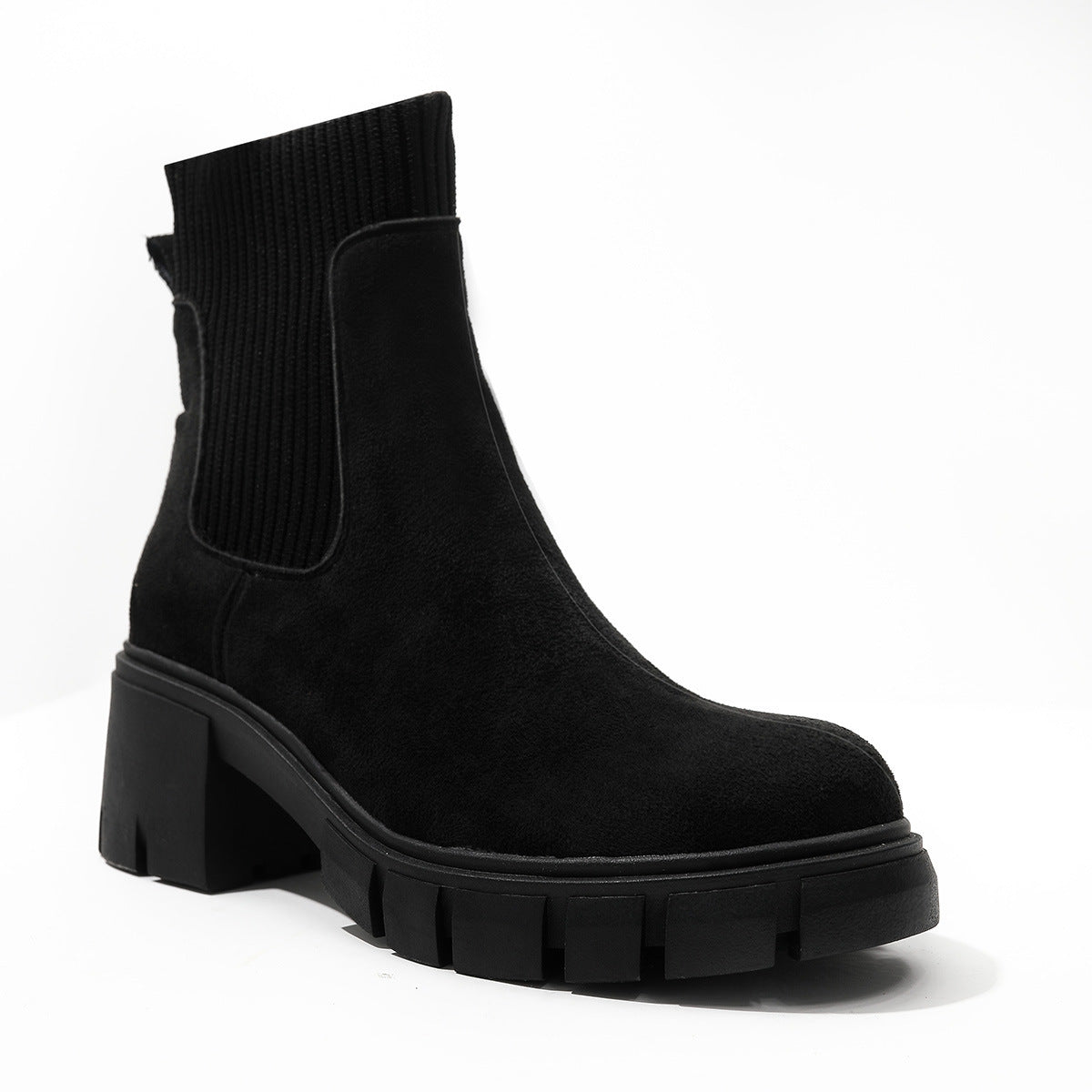 Damen Stiefelette Warme Winterstiefel Wildleder Braun