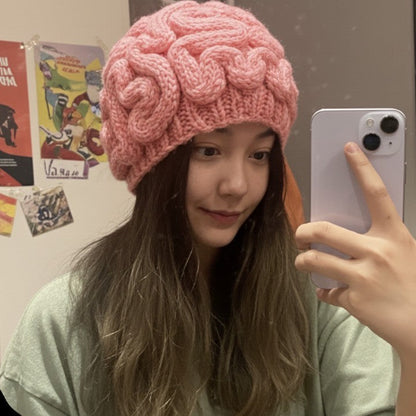 Intellectuelle Strickmütze IQ Humor Schwarz
