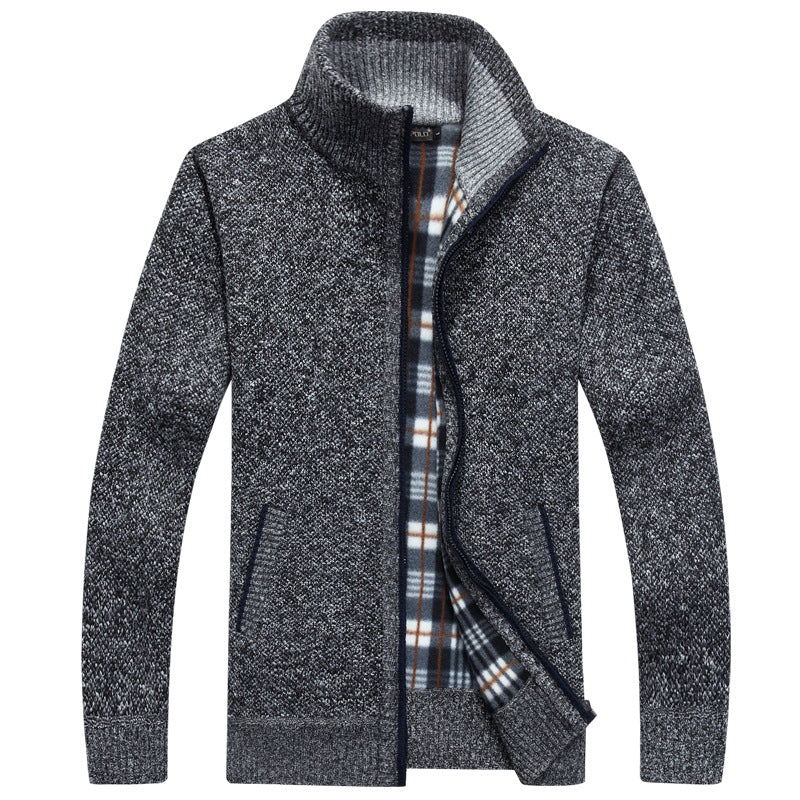 Herren Strickjacke Full-Zip Modern Schwarz