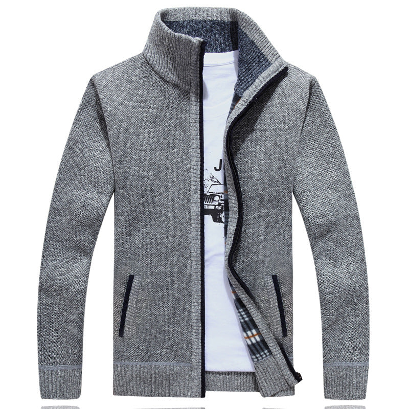Herren Strickjacke Full-Zip Modern Schwarz