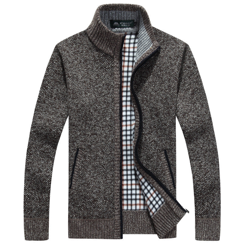 Herren Strickjacke Full-Zip Modern Schwarz