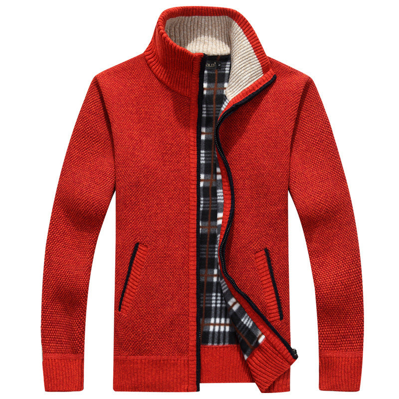 Herren Strickjacke Full-Zip Modern Schwarz