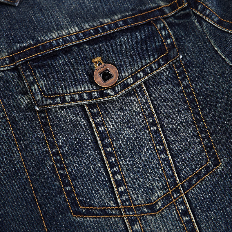 Herren Jeansjacke Modern Klassisch mit Taschen