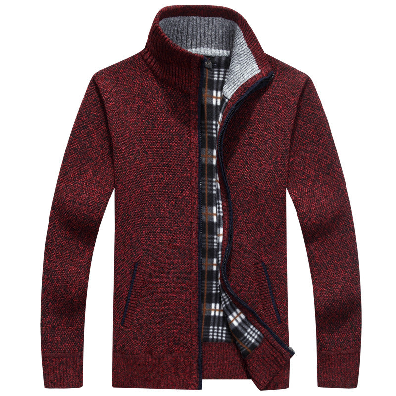 Herren Strickjacke Full-Zip Modern Schwarz