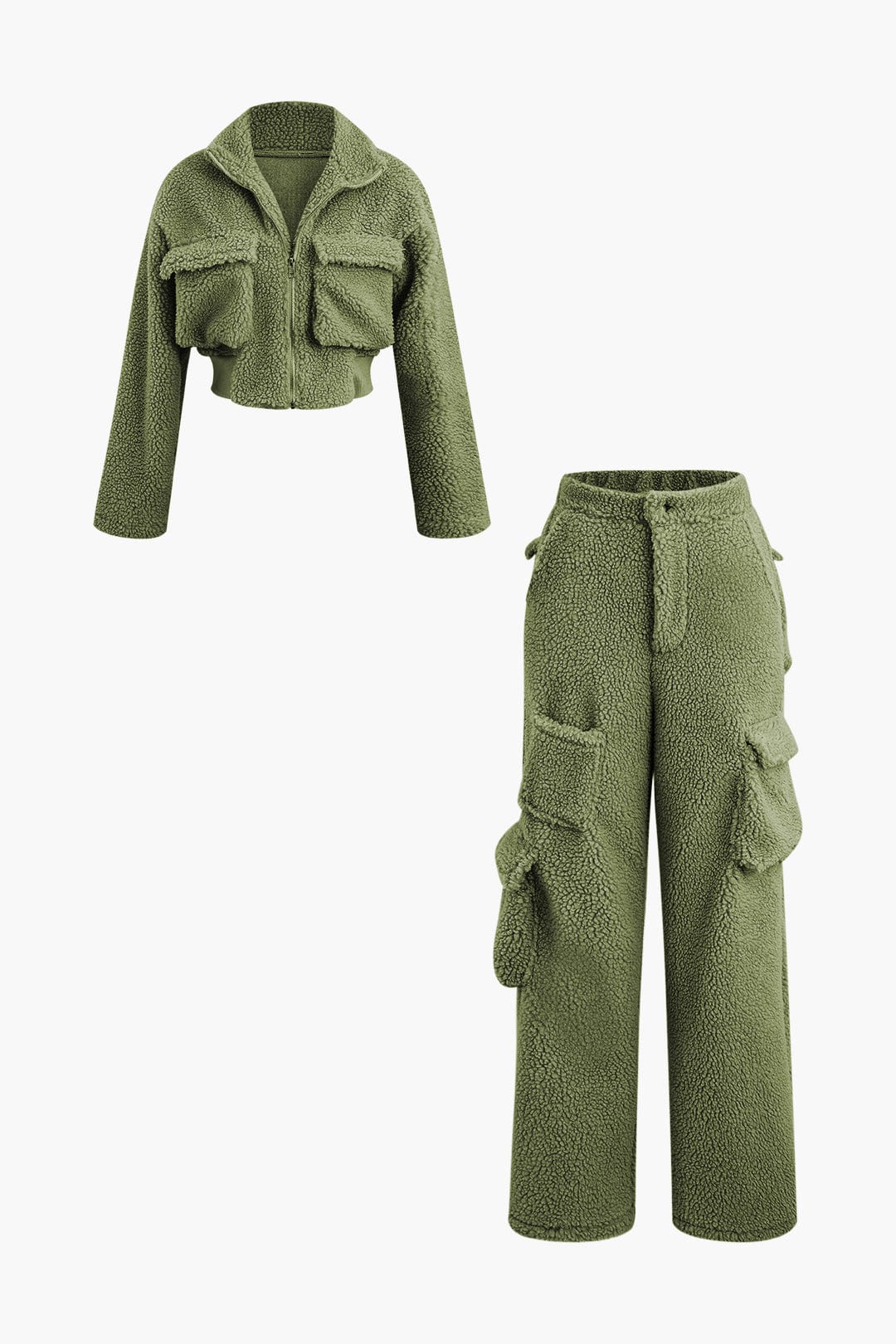 Misha Teddy-Set Cargohose Cropped-Jacke