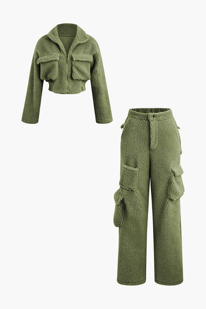 Misha Teddy-Set Cargohose Cropped-Jacke