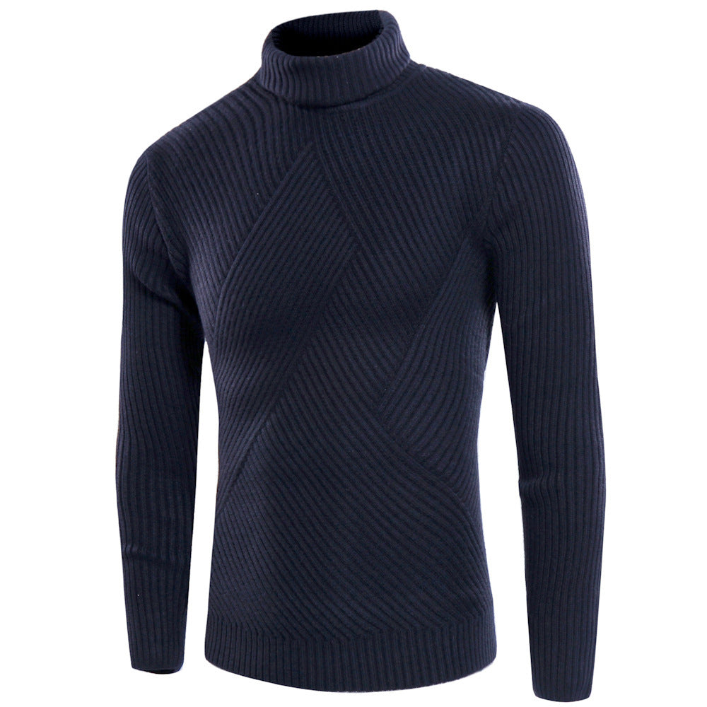 Herren Rollkragenpullover Strukturiert Modern Stilvoll